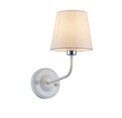 Kinkiet York biały, biały klosz