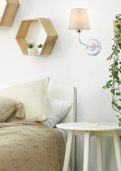 Kinkiet York biały, biały klosz