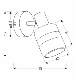 Kinkiet Yuki lampa czarny matowy 1x15W  E14 klosz dymiony