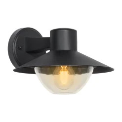 Kinkiet zewnętrzny Cosmos lampa ogrodowa  26x17cm czarny 1x40W E27 kosz okrągły IP44