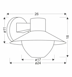 Kinkiet zewnętrzny Cosmos lampa ogrodowa  26x17cm czarny 1x40W E27 kosz okrągły IP44