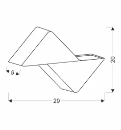 Kinkiet zewnętrzny Dracena lampa  ogrodowa elewacyjna  ukośny 29x20cm czarny 2x6W LED IP65