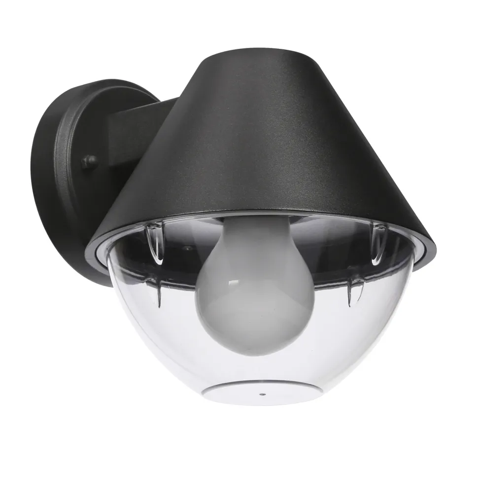 Kinkiet zewnętrzny Hendera lampa ogrodowa 20,5x17,5 czarny 1x40W E27 klosz stożek IP44