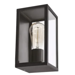 Kinkiet zewnętrzny Hoya lampa ogrodowa  elewacyjna prostokątna 12x22cm czarny 1x60W E27 IP44