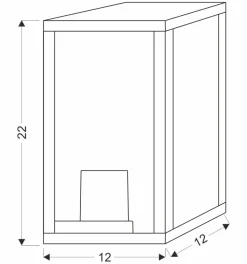 Kinkiet zewnętrzny Hoya lampa ogrodowa  elewacyjna prostokątna 12x22cm czarny 1x60W E27 IP44