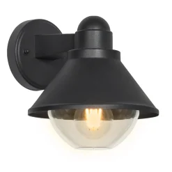 Kinkiet zewnętrzny Saginia lampa ogrodowa 23,5x20,5cm czarny 1x40W E27 klosz okrągły IP44