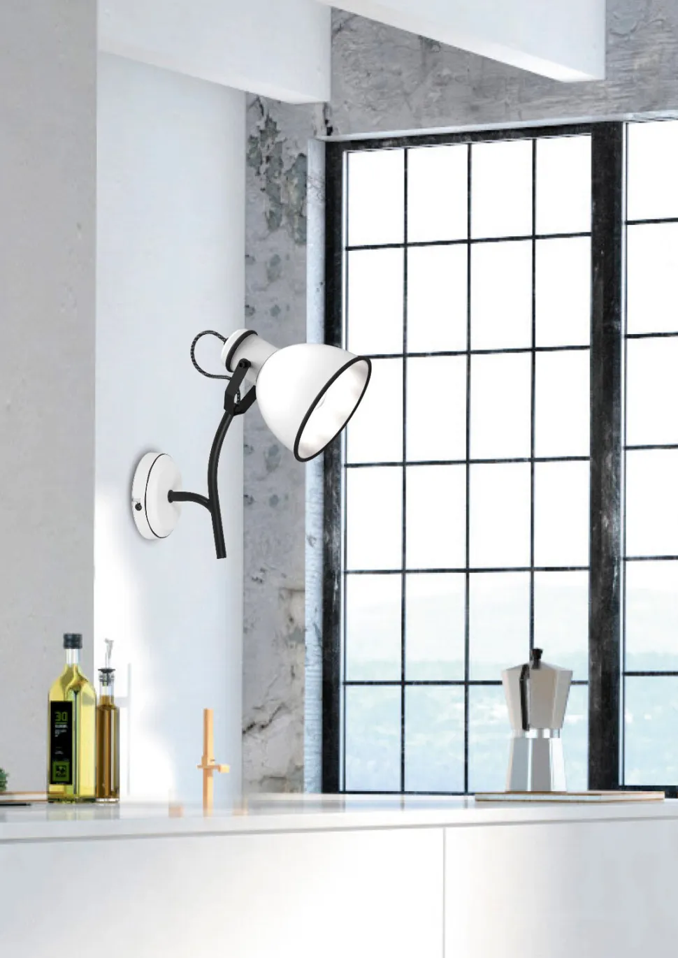 Kinkiet Zumba na wysięgniku 1x40W E14 biały+czarny