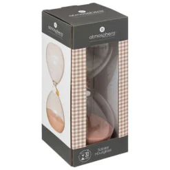 Klepsydra Flo szklana 20cm z różowym piaskiem