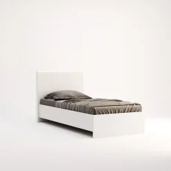 Łóżko Flory 90 cm z zagłówkiem biały  połysk