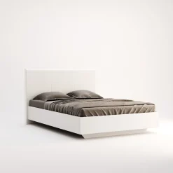 Łóżko Flory 180 cm z zagłówkiem biały  połysk