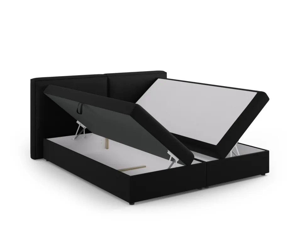 Łóżko Jodie Black Structured Fabric 140x200