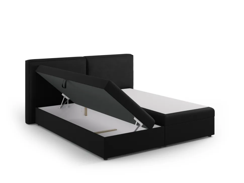 Łóżko Jodie Black Structured Fabric 180x200