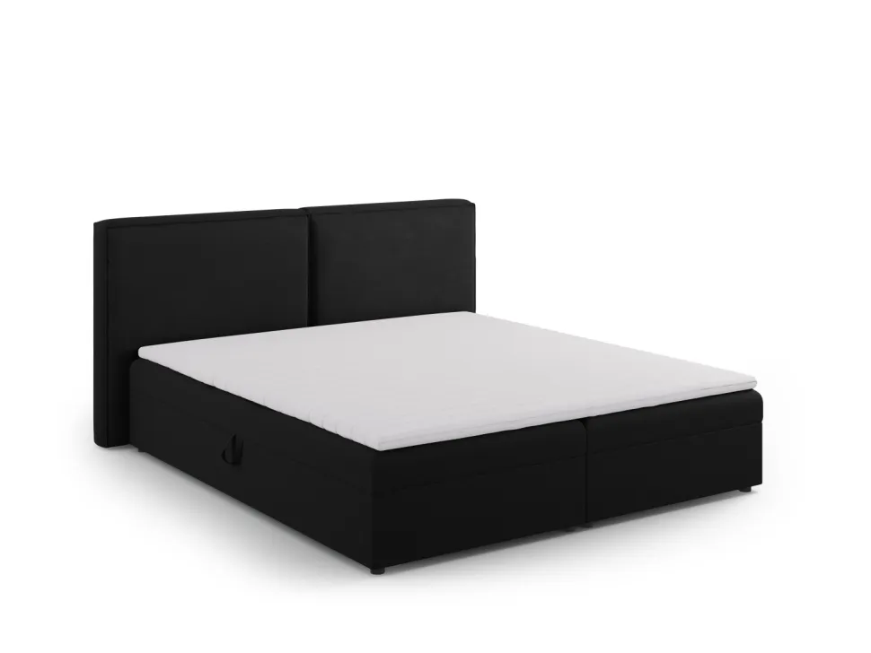 Łóżko Jodie Black Structured Fabric 180x200