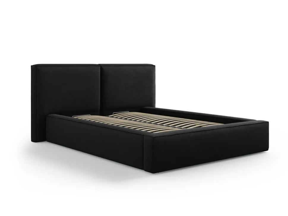 Łóżko Jodie II Black Structured Fabric 160x200