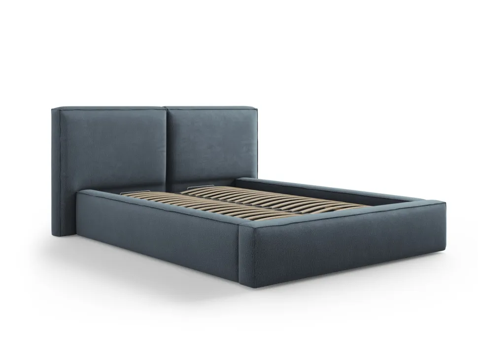 Łóżko Jodie II Blue Structured Fabric 180x200