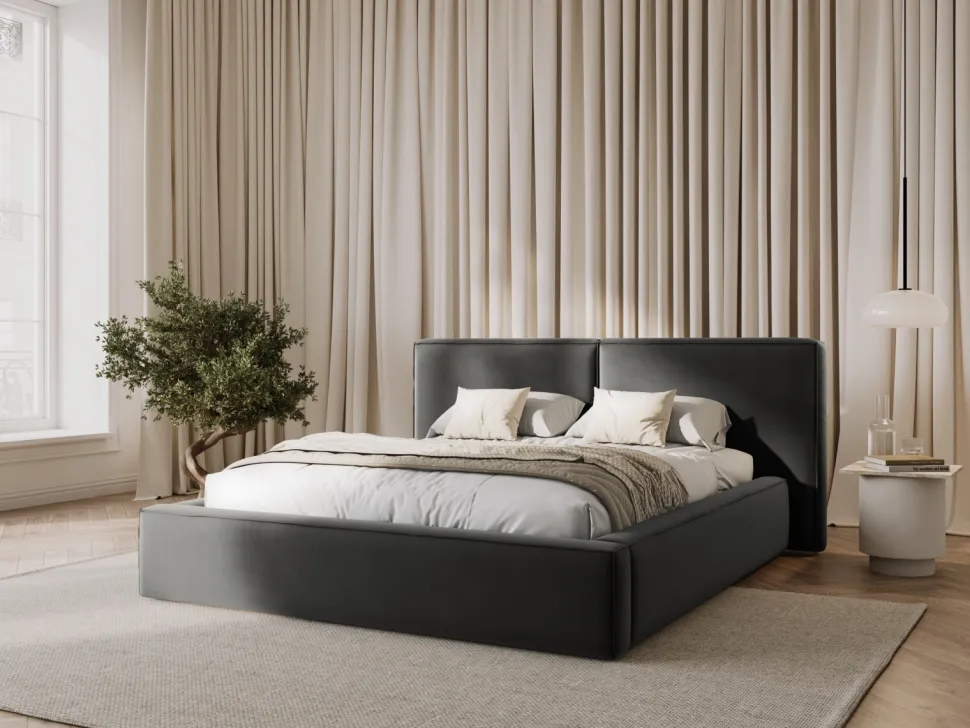 Łóżko Jodie II Light Grey Velvet 200x200