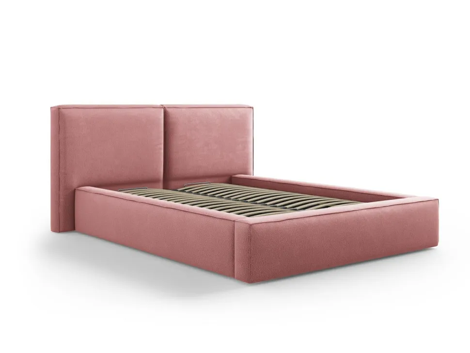 Łóżko Jodie II Pink Structured Fabric 140x200