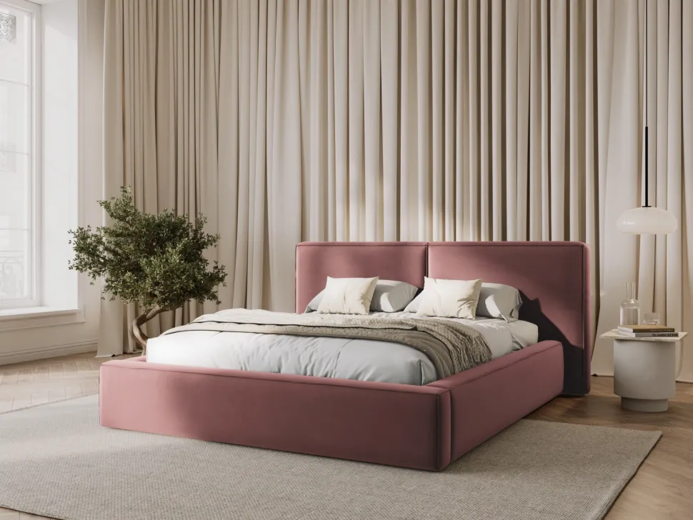 Łóżko Jodie II Pink Velvet 140x200