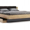 Łóżko Lana 160x200 cm z szufladami dąb/szary