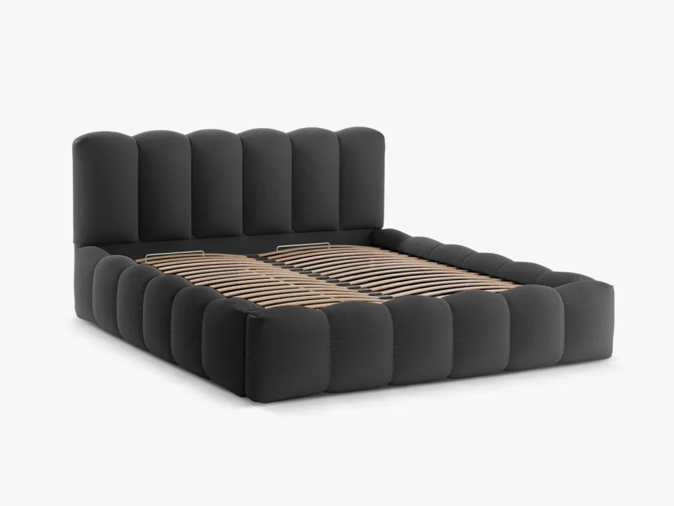 Łóżko Lupine Anthracite Structured Fabric 140x200