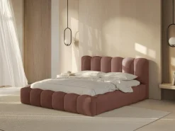 Łóżko Lupine Dark Pink Structured Fabric  180x200