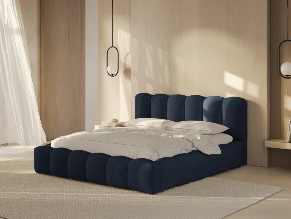 Łóżko Lupine Royal Blue Structured Fabric 200x200