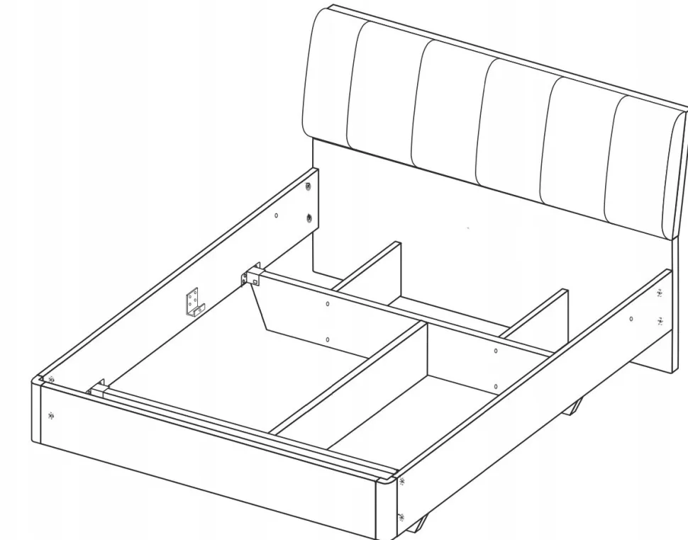 Łóżko Madera 160cm biała eko skóra/dąb