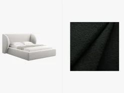 Łóżko Miley Black Boucle 180x200