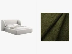 Łóżko Miley Dark Olive Green Boucle  180x200