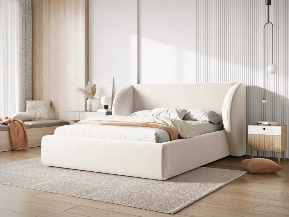 Łóżko Miley II Light Beige Velvet 200x200