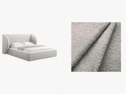 Łóżko Miley II Light Grey Boucle 200x200