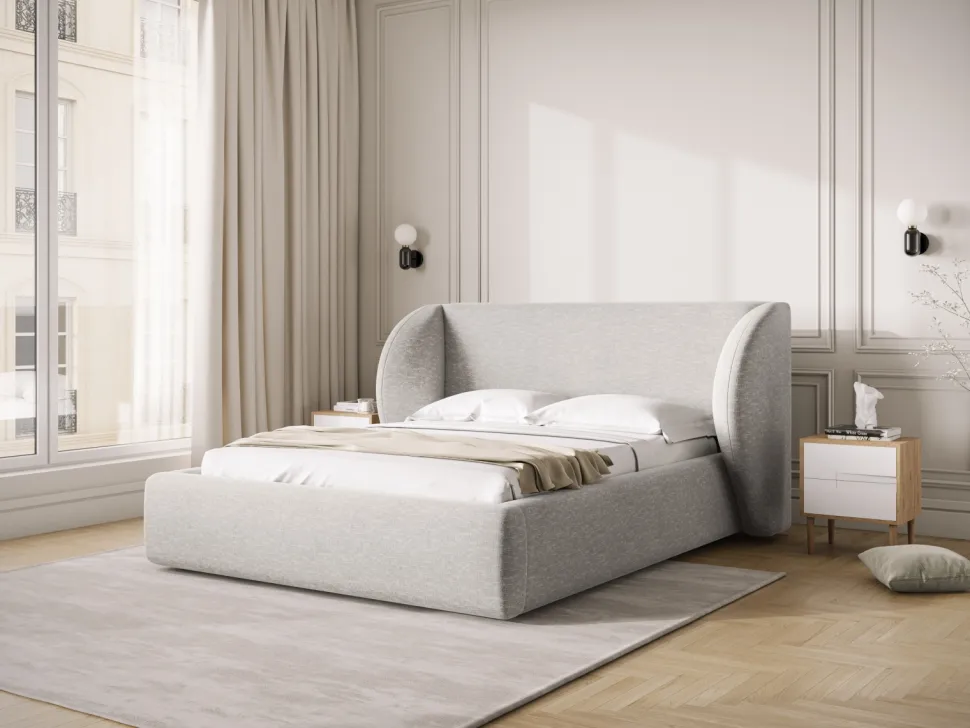 Łóżko Miley II Light Grey Chenille 200x200