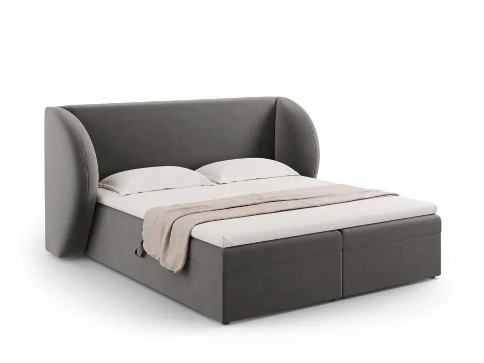 Łóżko Miley Light Grey Velvet 140x200