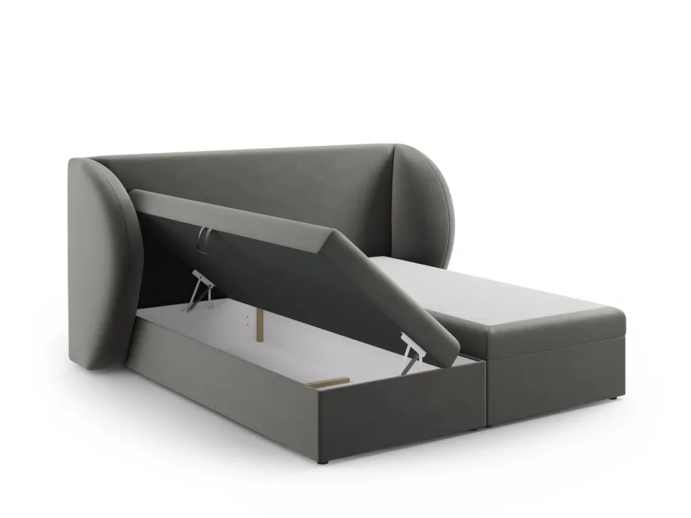 Łóżko Miley Light Grey Velvet 160x200