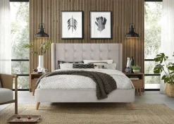 Łóżko podwójne Flikez VIC beżowy 160 cm