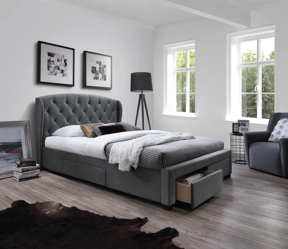 Łóżko Saba z szufladami popiel
