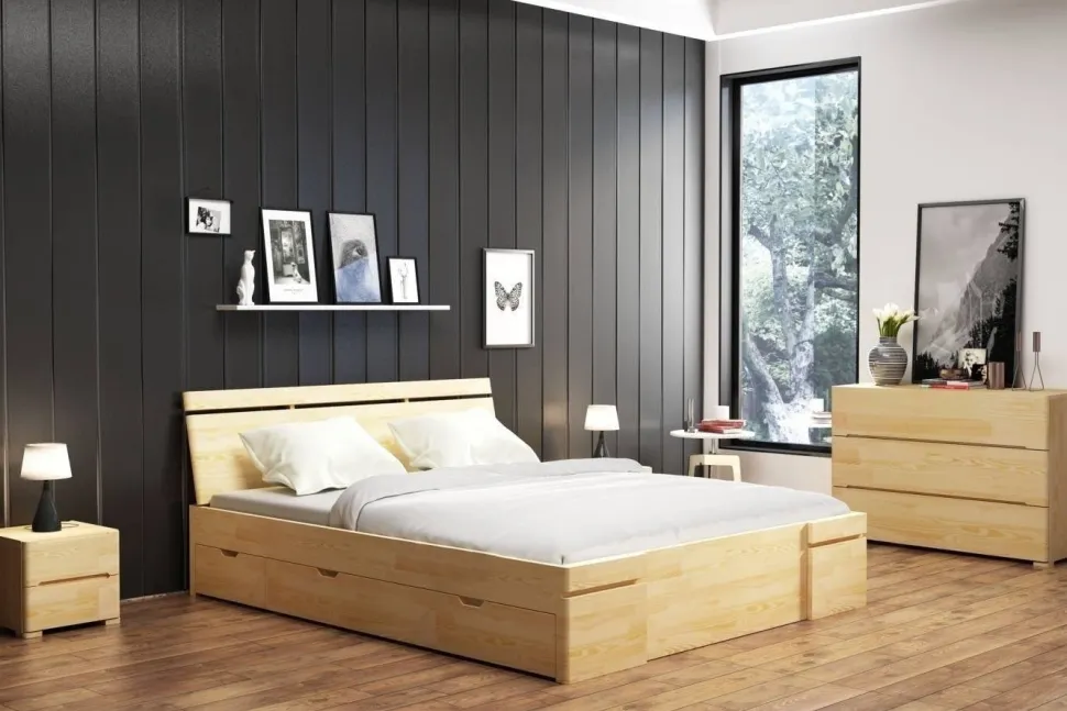 Łóżko sosnowe Sparta Maxi & 4 szuflady 2