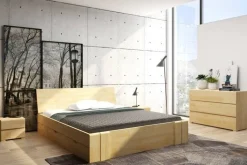 Łóżko sosnowe Vestre Maxi &z 4 szufladami 160x220