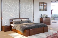 Łóżko sosnowe Vestre Maxi &z 4 szufladami 160x220