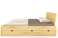 Łóżko sosnowe Vestre Maxi &z 4 szufladami 160x220