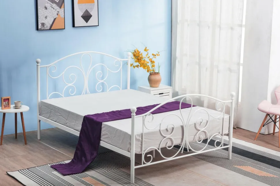Łóżko Tala 120 cm metalowe biały