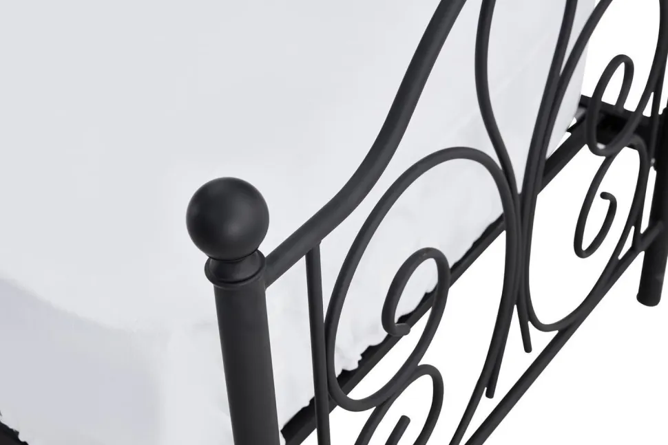 Łóżko Tala 90 cm metalowe czarny