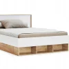 Łóżko Tissa z oświetleniem LED 120x200cm  dąb craft/ biały połysk
