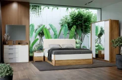 Łóżko Tissa z zagłówkiem 180x200cm białe  mat/połysk