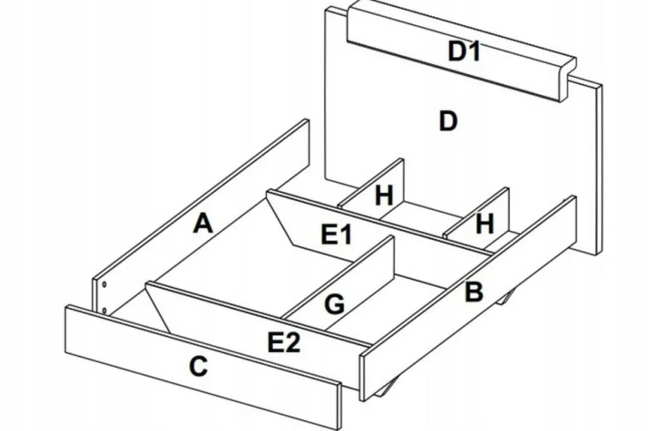 Łóżko Tissa z zagłówkiem 160x200cm dąb craft