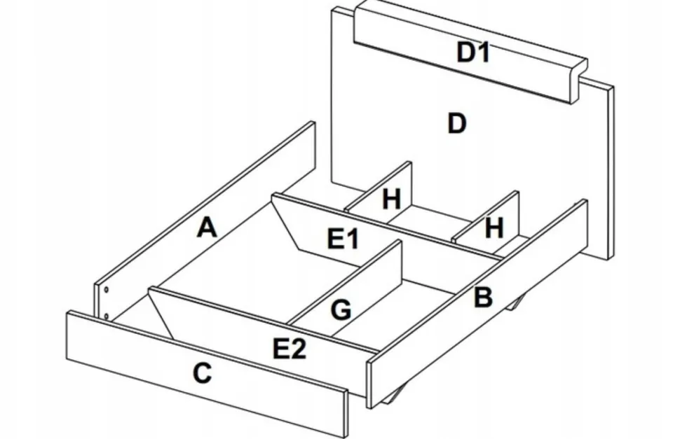Łóżko Tissa z zagłówkiem 180x200cm dąb craft