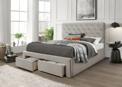 Łóżko Vesey Velvet 160 beżowy