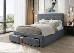 Łóżko Vesey Velvet 160 popielaty