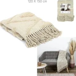 Koc Boho Bali bawełniany 120x150