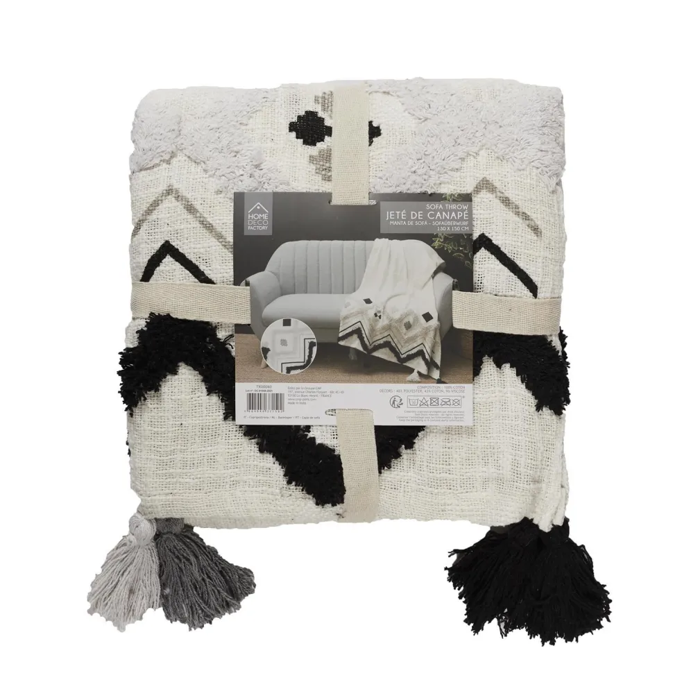 Koc Boho Dompu bawełniany 130x170